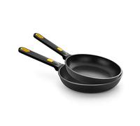 (TG. 20 y 26 cm) BRA Daily Pro | Set di 2 padelle da 20 a 26 cm, in alluminio fo