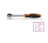 (TG. 200 mm) Beta 910/55 - Cricchetto Reversibile con Attacco Quadro Maschio 3/8