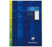 (TG. 200 pages) Clairefontaine 1752C - Fogli di ricambio per quaderno ad anelli,
