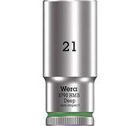 (TG. 21.0 mm) Wera 05004543001 Chiave a Bussola 3/8", Verde, 21.0 mm - NUOVO