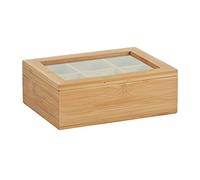 (TG. 21 x 7.5 x 16 cm) Zeller 25360 scatola per bustine da tè in bambù, 21 x 1