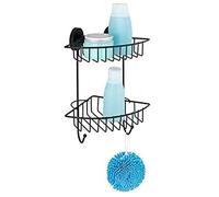 (TG. 22,5 x 29,5 x 16 cm) Wenko 24736 Rinconera Doble Vacuum-Loc Bari, Negro, Le