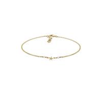 (TG. 22 cm) Elli Cavigliera da donna in argento Sterling 925 placcato oro con pe