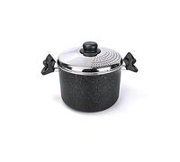 (TG. 22 cm) Moneta Etnea Pastaiola Blocca Scola, 4 Litri, alluminio, Nero - NUOV