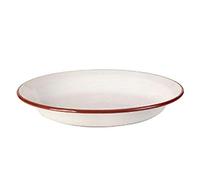 (TG. 22 x 22 x 5 cm) IBILI Plato Hondo Bordeaux 22 CM, Stainless Steel, White/Re