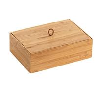 (TG. 22 x 7 x 15 cm) Wenko Scatola con Coperchio Terra L in bambù - NUOVO