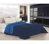 (TG. 220 x 270 cm) Italian Bed Linen Elegant Trapuntino Estivo, Microfibra, Blu