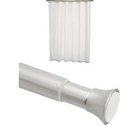 (TG. 229 cm + 180 cm) Amazon Basics Shower curtain rod and shower curtain, Multi