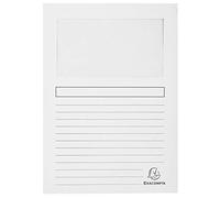 (TG. 22x31) Exacompta 50110E Cartelle a L, 22x31 cm, Bianco, 100 Pezzi - NUOVO