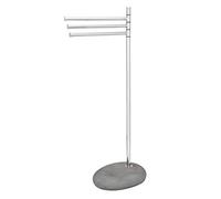 (TG. 23 x 38 x 84 cm) Wenko TOALLERO Y PERCHERO Pebble Stone Gris, Acciaio - NUO