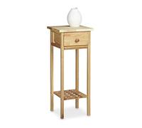 (TG. 24.8x25.2x60.0 cm) Relaxdays Tavolino Porta Fiori, Noce, Marrone, 24.8x25.2