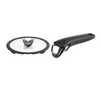 (TG. 24 cm) Lagostina Ingenio Induction Coperchio in Vetro, 24 cm, Nero/Traspare