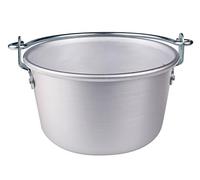 (TG. 24 cm) Pentole Agnelli Family Cooking Alluminio Paiolo con Manico ad Arco,