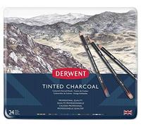 (TG. 24 matite) Derwent Tinted Charcoal Confezione da 24 Matite a Carboncino Col