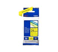 (TG. 24 mm) Brother TZE651 Nastro Laminato, 24 mm, Nero/Giallo - NUOVO