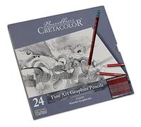 CRETACOLOR CLEOS Fine Art Graphite, matite di grafite infrangibili, 24 pezzi, fino a 20 gradazioni, versatile, adatto per grafica/design/arte