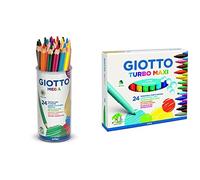 (TG. 24 Unit (Confezione da 1)) Giotto Mega Barattolo 24 Pastelli Colorati & Tu