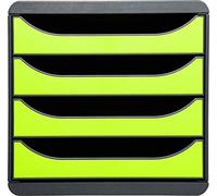 (TG. 24 x 15 x 2) Exacompta-Set di cassetti Big Box Mouse Grey/Lime Green - NUOV