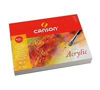 (TG. 24 x 32 cm) CANSON Acrylic blocco collato lato lungo per colori acrilici 50