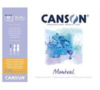 (TG. 24 x 32 cm) Canson Montval - Blocco per acquerello,guazzo,acrilico,collato