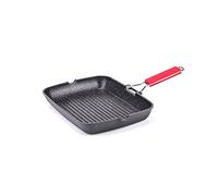 (TG. 24 x 34 cm) Moneta Bistecchiera 24 x 34 cm Pro Grill con Manico Pieghevole