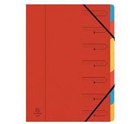(TG. 24x32) Exacompta 54075E Organiser formato A4, 7 parti, colore: rosso - NUOV