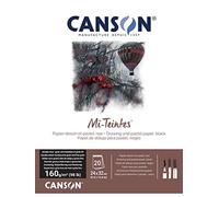 (TG. 24x32cm) Canson Mi-Teintes- Blocco 20 fogli 24 x 32 160 g/m², colore Nero
