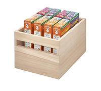 (TG. 25.4x19.1x15.7cm) iDesign Eco Wood Porta Oggetti con Manici, Piccolo Conten