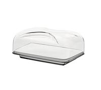 (TG. 25.5 x 18 x h11.5 cm) Guzzini Copriformaggio Rettangolare Gocce, Grigio Cie