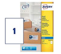 (TG. 25 fogli) Avery Quick DRY Addressing Labels Inkjet 1 per Sheet 199.6x289.1m