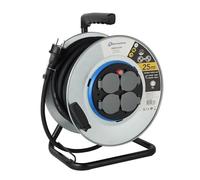 (TG. 25 m) Electraline 208684 Avvolgicavo elettrico professionale 25 m per canti