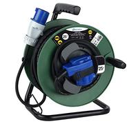 (TG. 25 M) Electraline 49209 prolunga in gomma con avvolgicavo 25 mt per camper,