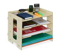 (TG. 25 x 32.5 x 27 cm) Relaxdays Organizer da Scrivania Portadocumenti, 3 Scomp