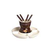 (TG. 25x25x12 cm) Excelsa Chocolate Servizio Fonduta Cioccolato con Piatto 8 Pz,