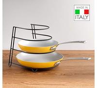 (TG. 25x27x23 cm) Metaltex Porta padelle 4 posti, Nero, 25x27x23 cm - NUOVO