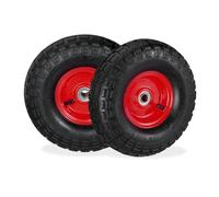 (TG. 26 x 26 x 8.5 cm) relaxdays 2X Ruote per Carrello 4.1/3.5-4, Gomme di Scort