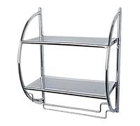 (TG. 26 x 45.5 x 54.5 cm) WENKO Exclusiv scaffale a parete - 2 ripiani, 2 aste p