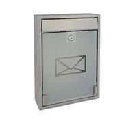 (TG. 260x360x80mm) Perel BG41002 Mailbox Milan, 260x360x80mm, silver - NUOVO