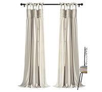 (TG. 27.9L x 35.6A cm (1 Pannelli)) Lush Decor, Tende Lydia neutre con volant pe