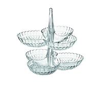(TG. 27 x 25 x h25.5 cm) Guzzini Set 2 Antipastiere Tiffany, Trasparente, 27 x 2