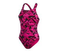 (TG. 28) Speedo Hyperboom Allover Medalist Costume intero Donna, Nero/Electric R