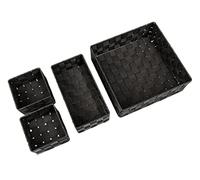 (TG. 28 x 10 x 28 cm) WENKO Cesta da bagno Adria nero, set 4 cestelli graziosi p