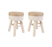 (TG. 29.00 x 29.00 x 43.00 cm) HOME DECO FACTORY TABURETE LAGOON BEIGE - NUOVO
