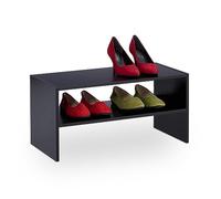 (TG. 29,5x60x29,5 cm) Relaxdays Scarpiera da Ingresso, 2 Ripiani Impilabili, 4 P