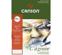 (TG. 29,7 x 42 cm - A3) Canson 'C a grain' Blocco Carta Da Disegno 30 fogli 224