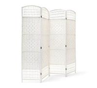 (TG. 2x180x179 cm) Relaxdays 10020068_49 Divisorio/Paravento, Legno, Bianco, 2x1