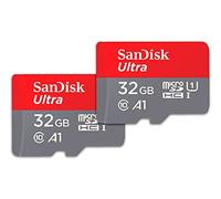 (TG. 2x32GB) SanDisk Ultra 32 GB microSDHC Memory Card + SD Adapter with A1 App