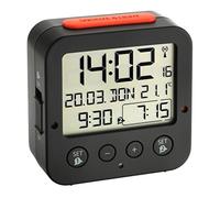 (TG. 3,3 cm l x 8,1 cm w x 8,1 cm h) TFA Sveglia Radio controllata, Nero - NUOVO