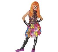 (TG. 3-4 anni) RUBIES Costume Skelita dei morti per ragazze, Vestito e calze eff