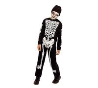 (TG. 3-4 anni) Rubies Costume Skelito per bambino e bambina, Tuta stampato e cap